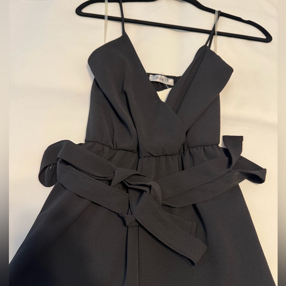 Shop17 Black Tie Waist Jumper, size Small, Black